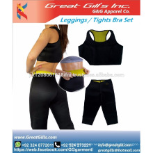 Ladies push up sports bra and tight comfort yoga compress long tops legging set